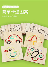CPC CE Fun DIY Hand Threading Game Fine Motor Skills Focus Training Educational Wooden Toy