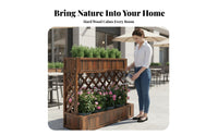 Elevated Design 2-Tier Planter Box with Trellis Multi-Functional 2-Tier Lattice Partition Sturdy Construction Garden Divider Weather-Resistant for Restaurant Owners, Gardeners, Homeowners, Storefront, Patio, Yard, Balcony