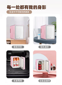 车家两用美妆镜面迷你小冰箱制冷护肤品饮料4L便携式车载