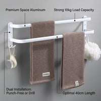 Towel Rack Wall Mounted with Multi-Tier Bar for Washroom and Shower Room, Space Aluminium Storage for Homeowners