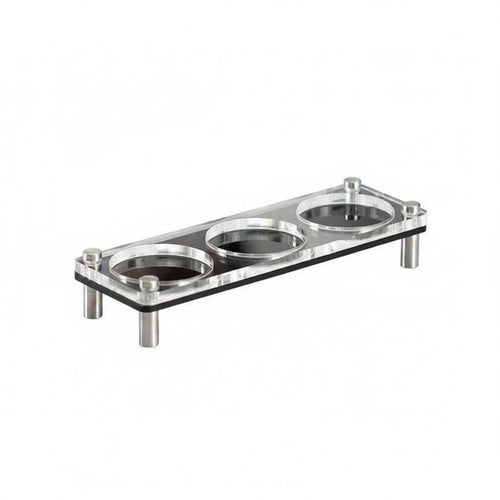 Acrylic Coffee Stand Incorporating Tamper Station Organizer Double Layer Storage Stainless Steel Base Transparent Material Suitable for Countertop Home Kitchen Office Barista