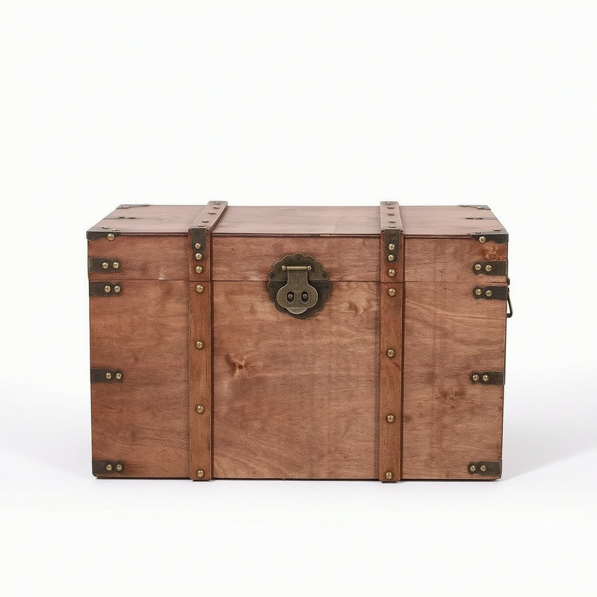Storage Trunk with Hinged Lid Vintage-Style Wooden Trunk Antiqueinfluenced