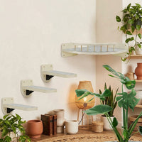 Cat Shelves with Felt Mat, Wall-Mounted Wood Cat Bed and Perch, Minimalist Single-Level Climbing Shelves for Indoor Cats Space Saving Furniture