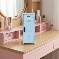 Compact Desktop Organizer with Door Space-Saving Metal Storage Cabinet Slim Mini Metal Locker Small for Students, Professionals, Office Desk, Dorm Room, Vanity, Bedroom