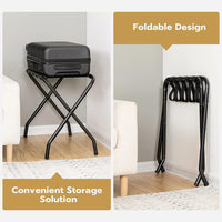 Foldable Luggage Rack for Hotels, Carbon Steel, Portable