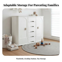 Wheeled Multi-compartment Storage multi-functional unit Large Capacity Household Furniture for young children