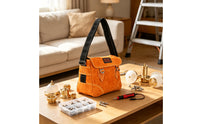 Long-Lasting Leather Tool Bag with Shoulder Strap Structured Tool Bag with Shoulder Strap Large Multi-Purpose for Job Sites