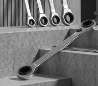 Double-Ended Ratchet Combination Wrench 4-in-1 Quick Disassembly Labor-Saving Wrench for Auto Repair