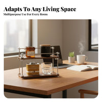 Multi-Tier Desk Shelf Space Saving Adjustable Tiered Stand Multifunctional