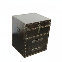 Stacked Luggage Nightstand Vintage Design Bedside Storage Cabinet for Homeowners
