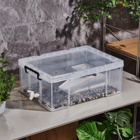 Transparent Turtle Enclosure with Basking Platform, Drainage