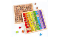 Multiplication Board with Wooden Tiles Hands-on Multiplication Board Game Math Toy Interactive Sturdy for Children, Classroom