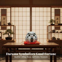 Creative Gift Daruma Doll Coin Box Vintage Design Daruma Coin Box Exquisite Craftsmanship for Business Owners, Home Entrance, Office Desk