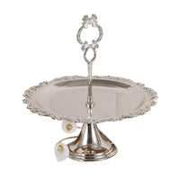 Dessert Stand with Handle Polished Serving Tray Round for Buffets, Party Hosts
