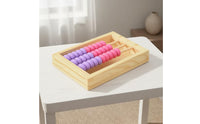 Wooden Abacus Traditional Mini Abacus Wooden Counting Toy Tactile Math Manipulative Interactive for Students, Homeschool