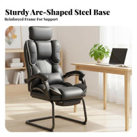 Reclining Sled Base Chair No Wheels Sled Base Armchair Lumbar Support for Guests