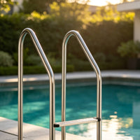 No-Drill Stainless Steel Pool Ladder Polished 2-Step Pool Ladder Stable Long-Lasting
