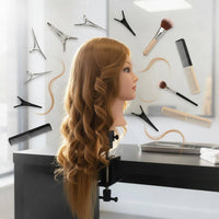 Heat Stylable Hairdressing Training Head Stand Included Hairstyling Practice Head Reusable for Hairstylists