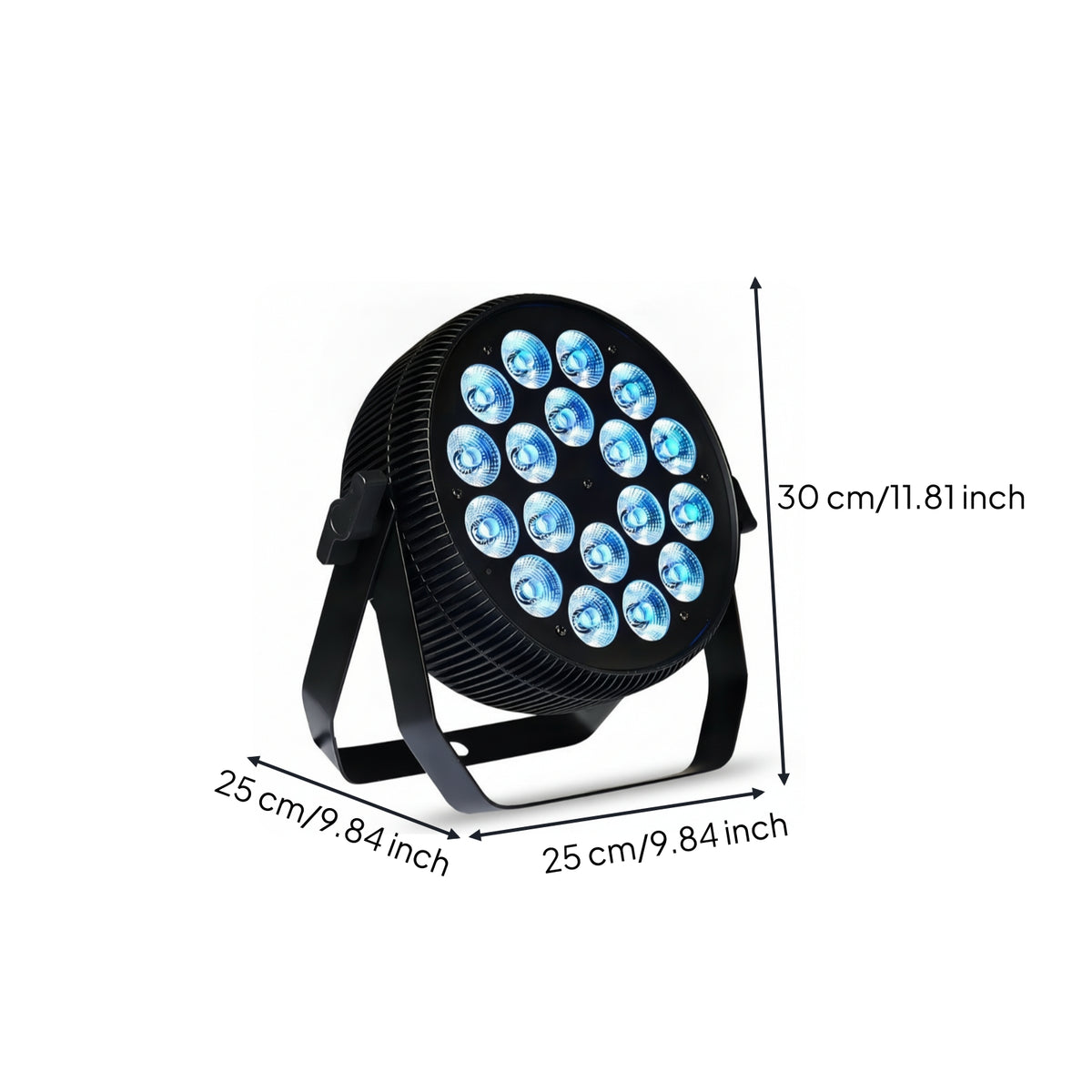 Flat LED Stage Light with Bracket Adjustable LED Par Light Portable Par Can Lightweight for Event Planners, Venues, Weddings