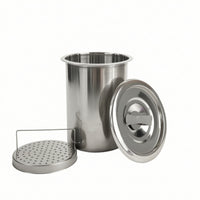 Stainless Steel Brush-Washing Container Solvent-Resistant Brush Washer with Lid Rust-Proof Long-Lasting for Artists, Painters, Hobbyists