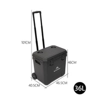 Wheeled Chiller Insulated Wheeled Insulated Container Easy to Roll Portable Ice Chest for Delivery, Market Stall, Car Travel