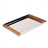 Rectangular Serving Tray Mirrored Mirror Tray Metal Corners Home