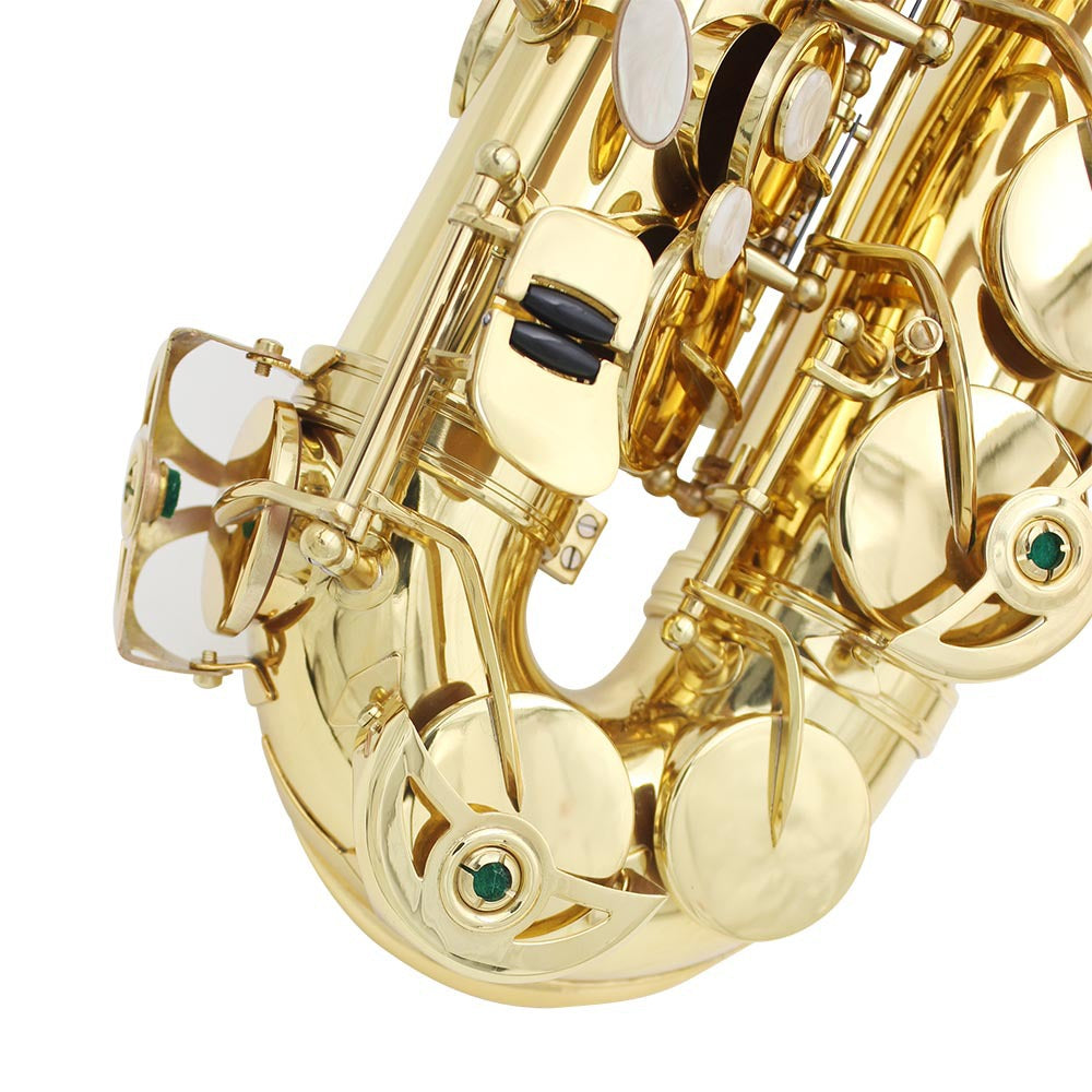 SLADE Alto Saxophone in E-flat, Brass Body, Hand-Engraved, White Shell Inlay, Gold or Silver Finish