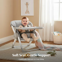 Portable Feeding Seat Safe and Stable Foldable Floor Seat with Tray for Toddlers