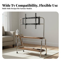 Mobile TV Stand with Wheels 360-Degree Rotating Casters Mobile TV Stand Heavy-Duty Construction Portable Television Holder for Renters, Living Room