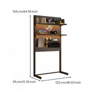 Freestanding Pegboard Shelf Space Saving No Tools Required Vertical Storage Rack Stable Construction Gaming Desk Organizer for Hobbyists, Home Office