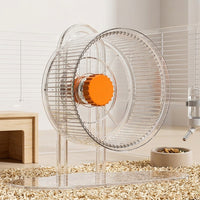 Silent Hamster Wheel with Stand, Hamster Running Wheel for Small Animals, Exercise Wheel for Hamsters with Single Silent Bearing