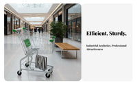 Heavy Duty Two Tier Supermarket Trolley Effortless Rolling Casters Double Deck Shopping Cart Nestable Commercial Logistics Cart for Warehouse Managers, Shoppers