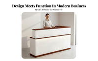 Reception Desk Wall Cabinet Set Scratch Resistant Bar Counter with Display Shelf Easy to Tidy Shop Checkout Counter for Hotel Lobby, Office