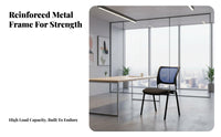 Stackable Mesh Rear Chair Sturdy Frame Seating Furniture Ergonomic Support No Assembly Required for Office Workers, Students