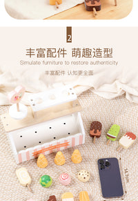 儿童过家家仿真木制甜品雪糕架售卖架宝宝冰淇淋小卖部过家家玩具