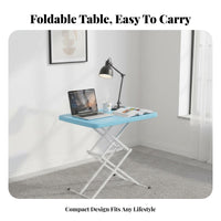 Adjustable Height Folding Table Foldable Design Adjustable Height Desk Space Saving Portable Laptop Desk for Remote Workers, Outdoor, Camping, Bedroom