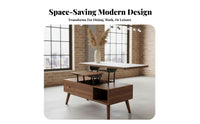 transformable elevateTop Coffee Table Height-Adjustable transformable elevateTop Table Built-in Storage Movable with casters