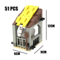 65 Pieces Brick-Built Stable Display Quality MOC Horse Stall Kit Vintage Design Medieval Horse Stable Blocks for Adults, Scenes