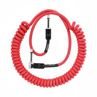 Noise Canceling Male to Male Guitar Cord Stable Transmission Transfer Coiled Guitar Cable Right-Angle Instrument Lead for Stage Performance, Studio Recording