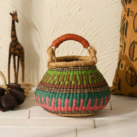 Wicker Storage Basket Practical Basket with Handle Boho for Shelf Styling