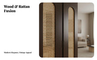 Foldable Design 3-Panel Woven Divider Freestanding Arched Top Rattan Screen Vintage Inspired Partition Wall Portable for Apartment Dwellers, Interior Decorators, Home Aside Ice Workers, Entryway, Bedroom