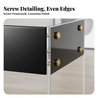 Clear Waterfall End Table Minimalist Design Nightstand Easy to Clean for Bedroom