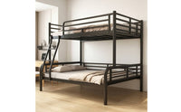 Space-Saving Bunk Bed Frame with Ladder Compact Metal Bunk Bed Industrial Furniture Modern for Dorm Room