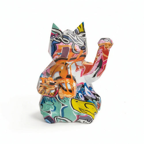 Fortune Cat Figurine Japanese Maneki Neko Compact for Entryway, Desk