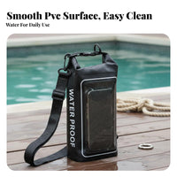 2-in-1 Design Waterproof Phone Pouch Screen-Responsive Screen Friendly PVC Swimming Bag Detachable Shoulder Strap for Beachgoers, Beach