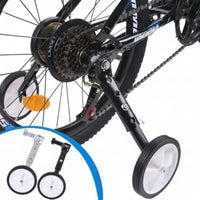 Wide-Tire Training Wheels with Metal Brackets Adjustable Cycle Training Wheels Stable Stabilisers Sturdy for Children, Beginners, Geared Bikes