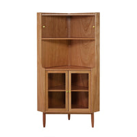 Red Cherry Wood Corner Cabinet for Dollhouse