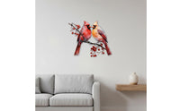 Two Birds on Branch Wall Decor Colorful Songbird Wall Decor Nature Art for Living Room, Entryway, Bedroom
