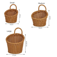 Hanging Wall Basket Decor Uncovered Top Hanging Wicker Basket Space Saving
