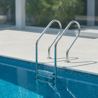 Anti-Slip 3-Step Pool Ladder Long-Lasting Stainless Steel Pool Ladder Polished Cylindrical